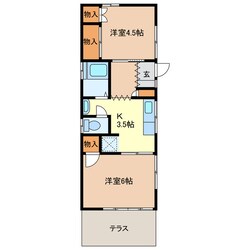 根岸方貸家Ｄ（福居町）の物件間取画像